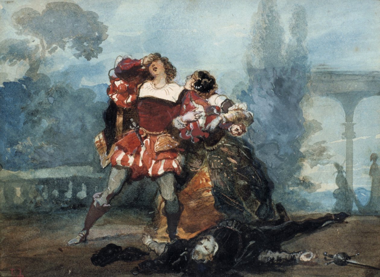 Ilustrace ke hře Rozmary Marianne, 1851 od Eugene Louis Lami