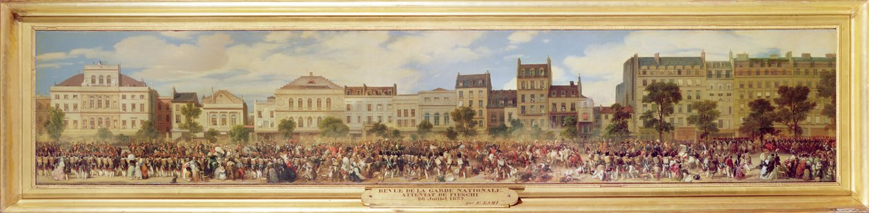 Přehled Národní gardy, útok na Fieschi, 28. července 1835 od Eugene Louis Lami