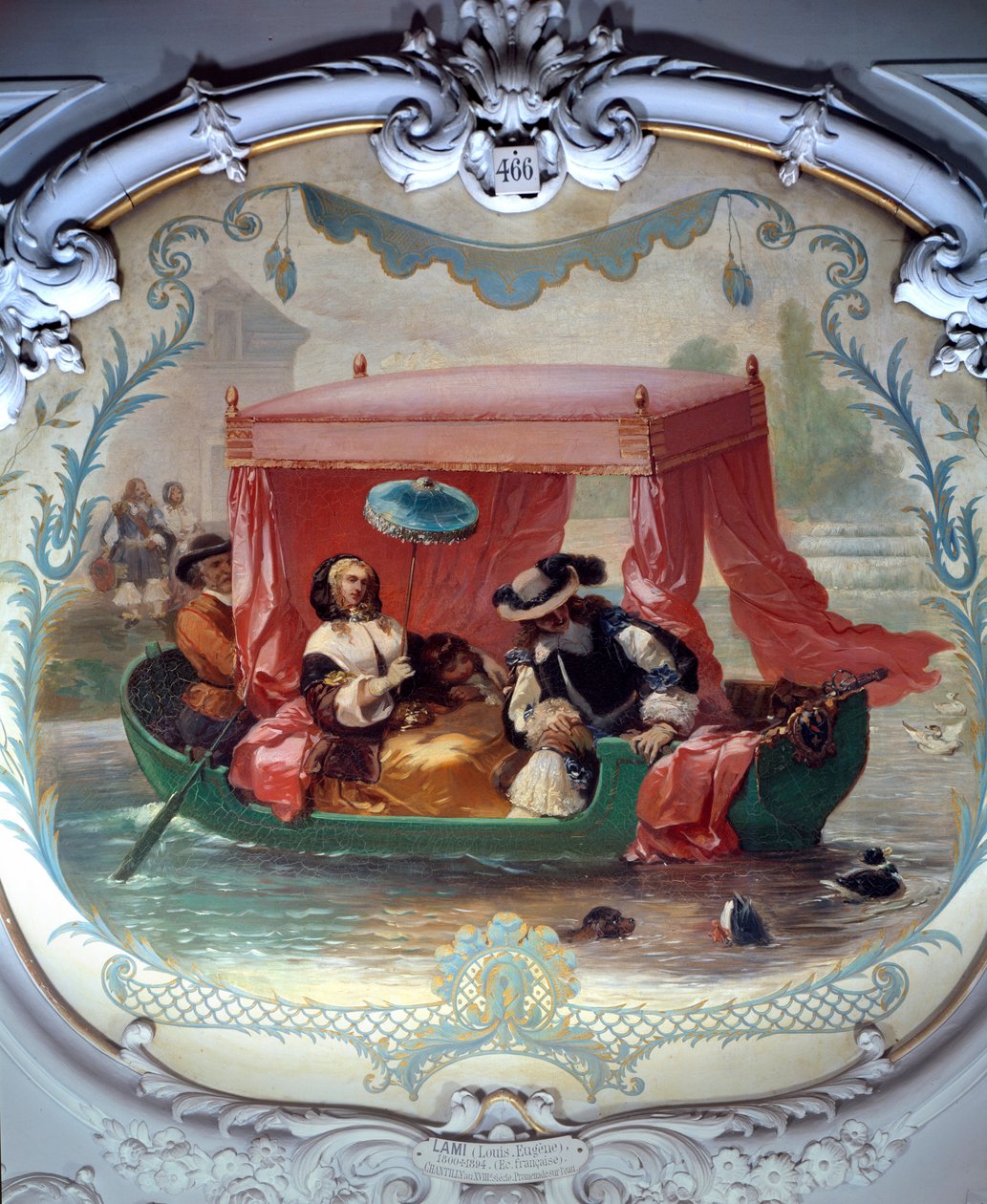 Procházka po vodě. Loď s baldachýnem. Obraz Eugene Louis Lami (1800-1890) od Eugene Louis Lami