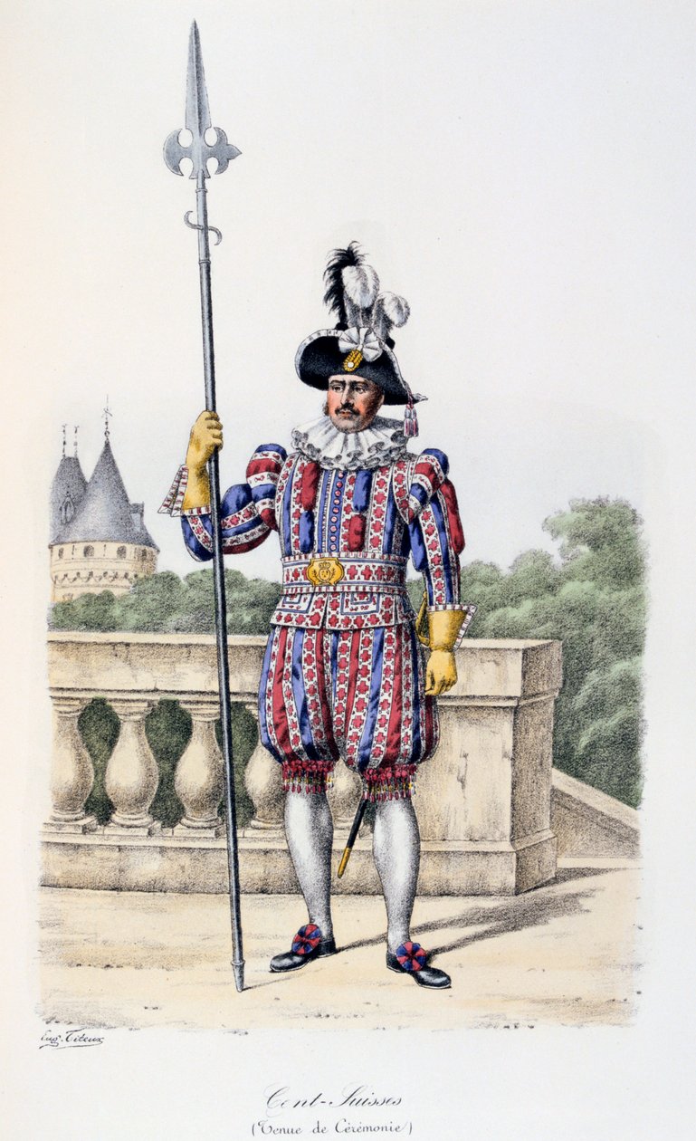 Cent-Suisses, Slavnostní šaty, 1814-17 od Eugene Titeux