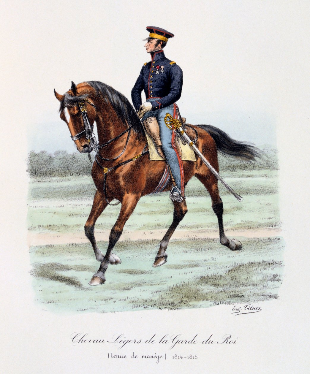 Lehcí koně královské gardy, zbrojní uniforma, 1814-15 od Eugene Titeux