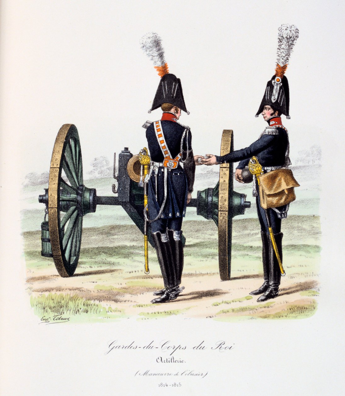 Královi tělesní strážci, dělostřelectvo, 1814-15 od Eugene Titeux