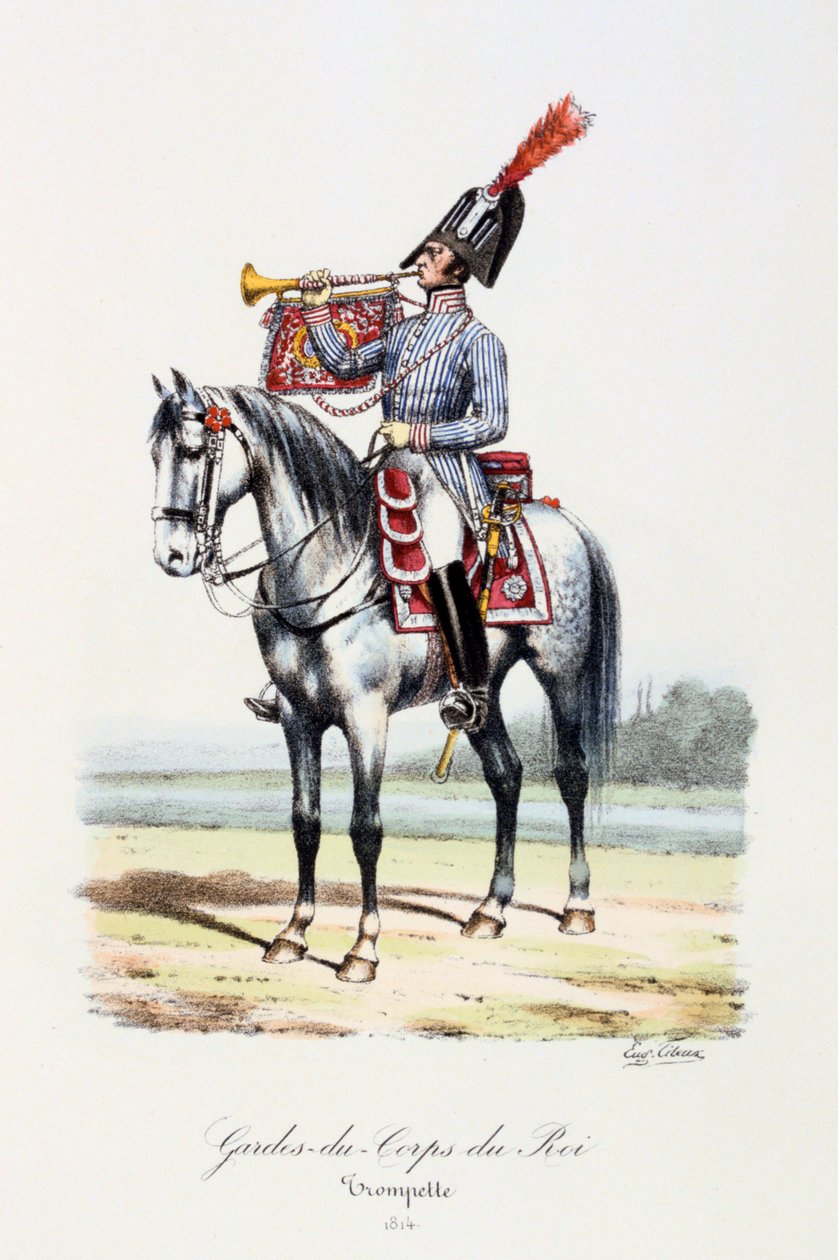 Královi tělesní strážci, trubač, 1814 od Eugene Titeux