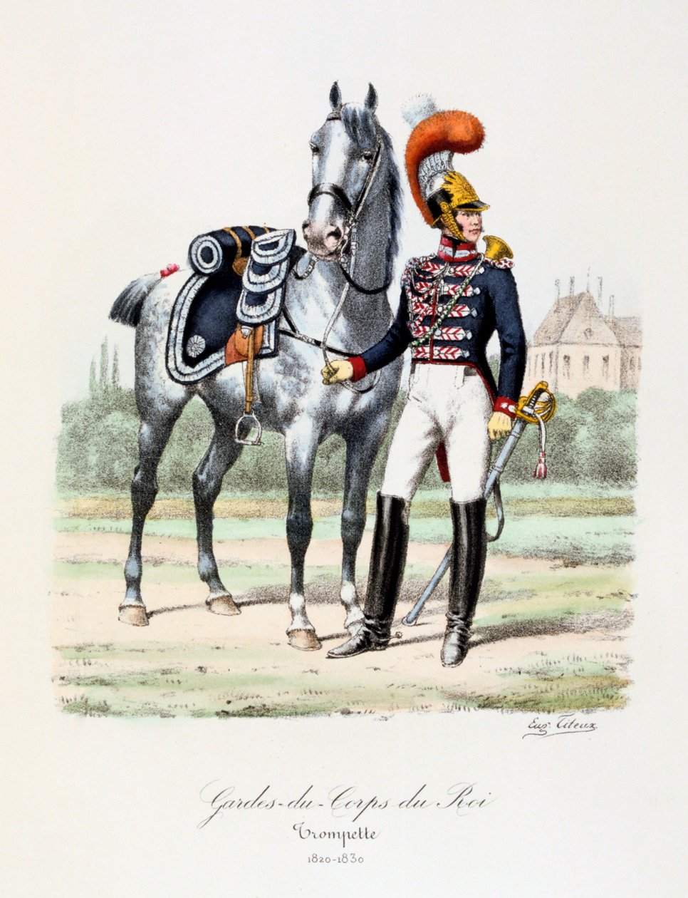 Královi tělesní strážci, trubač, c1820-30 od Eugene Titeux