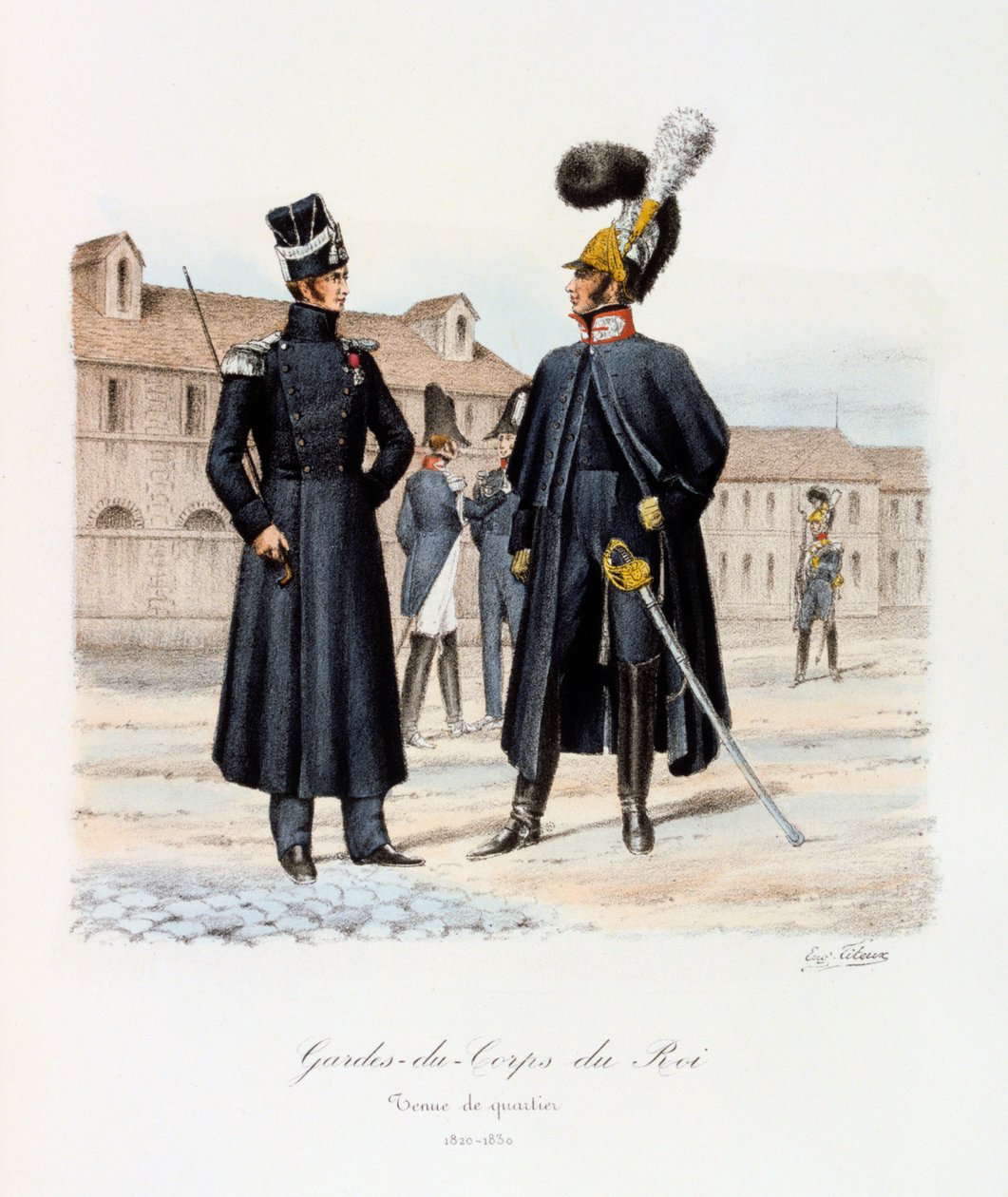 Gardes-du-Corps de Roi, tenue de quartier, 1820-30 od Eugene Titeux