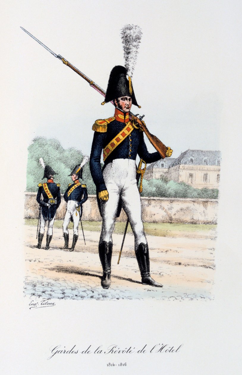 Stráže hotelu Prevote, trubač, 1814-16 od Eugene Titeux