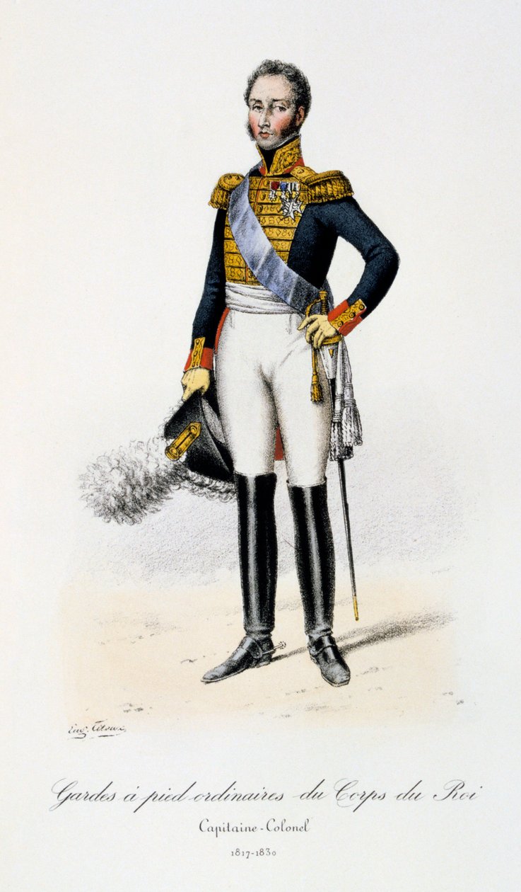 Obyčejní pěší gardisté ​​královského sboru, kapitán-plukovník, 1817-30 od Eugene Titeux