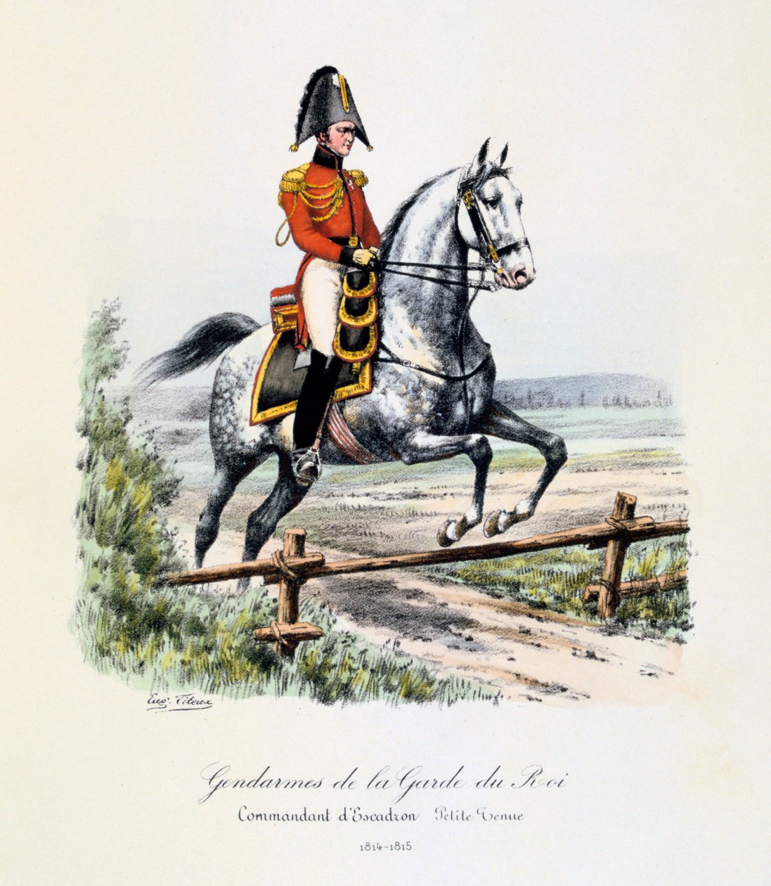 Četníci královské gardy, velitel eskadry, svléknout se, 1814-15 od Eugene Titeux