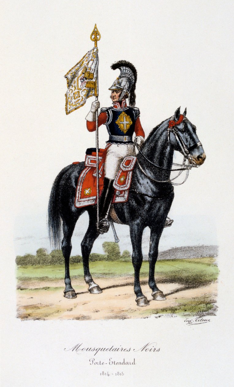 Černí mušketýři, standardní nositel, 1814-15 od Eugene Titeux