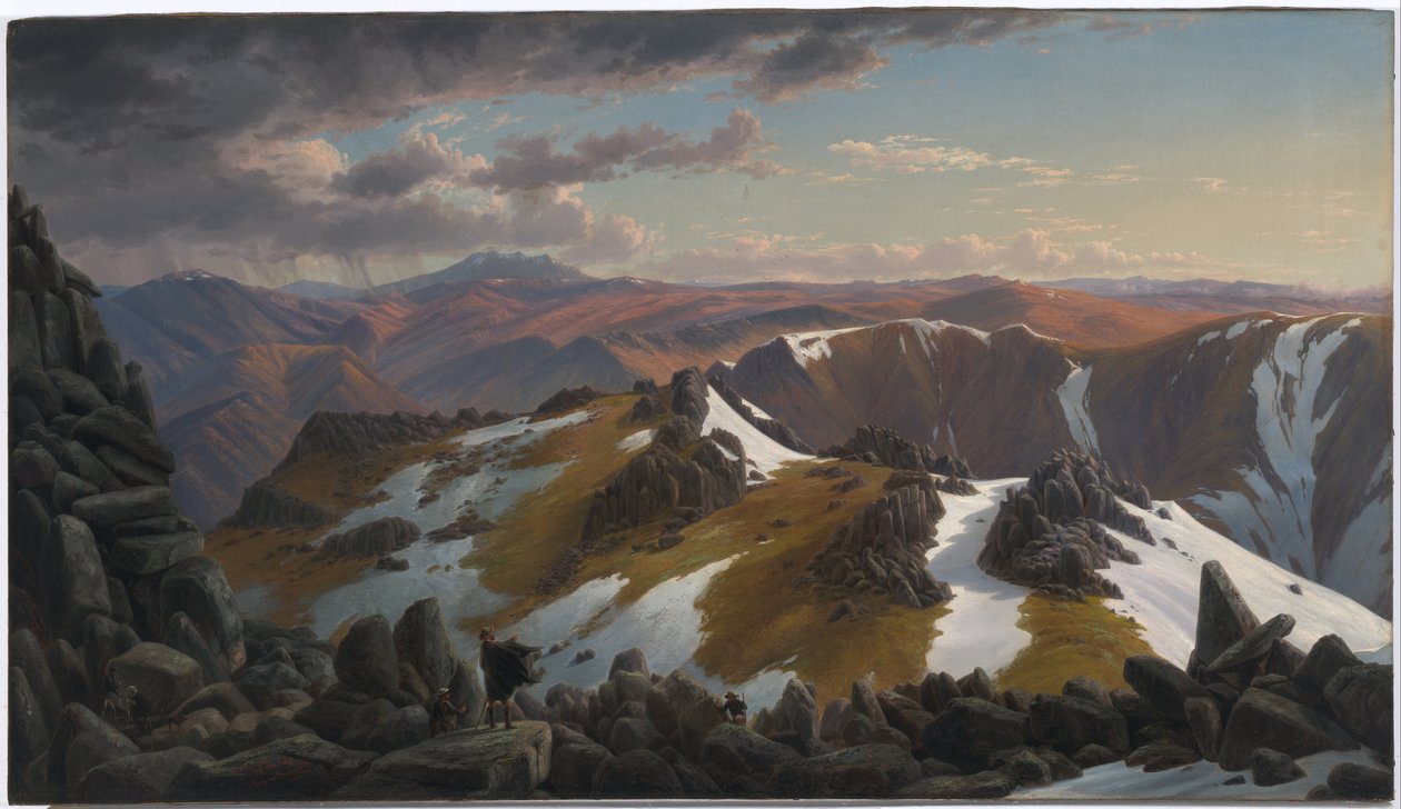 Severovýchodní pohled ze severního vrcholu hory Kosciusko od Eugene von Guérard