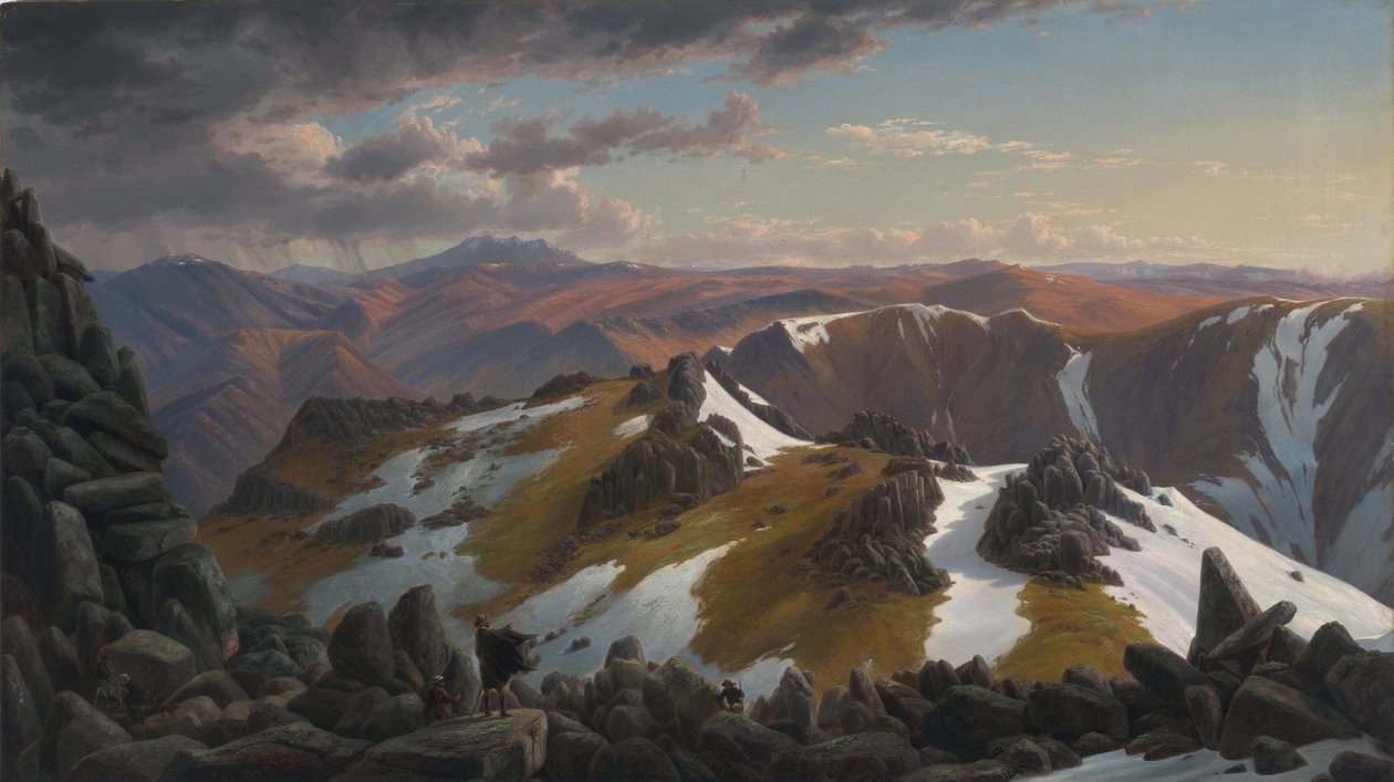 Severovýchodní pohled ze severního vrcholu hory Kosciusko, 1863 od Eugene von Guérard