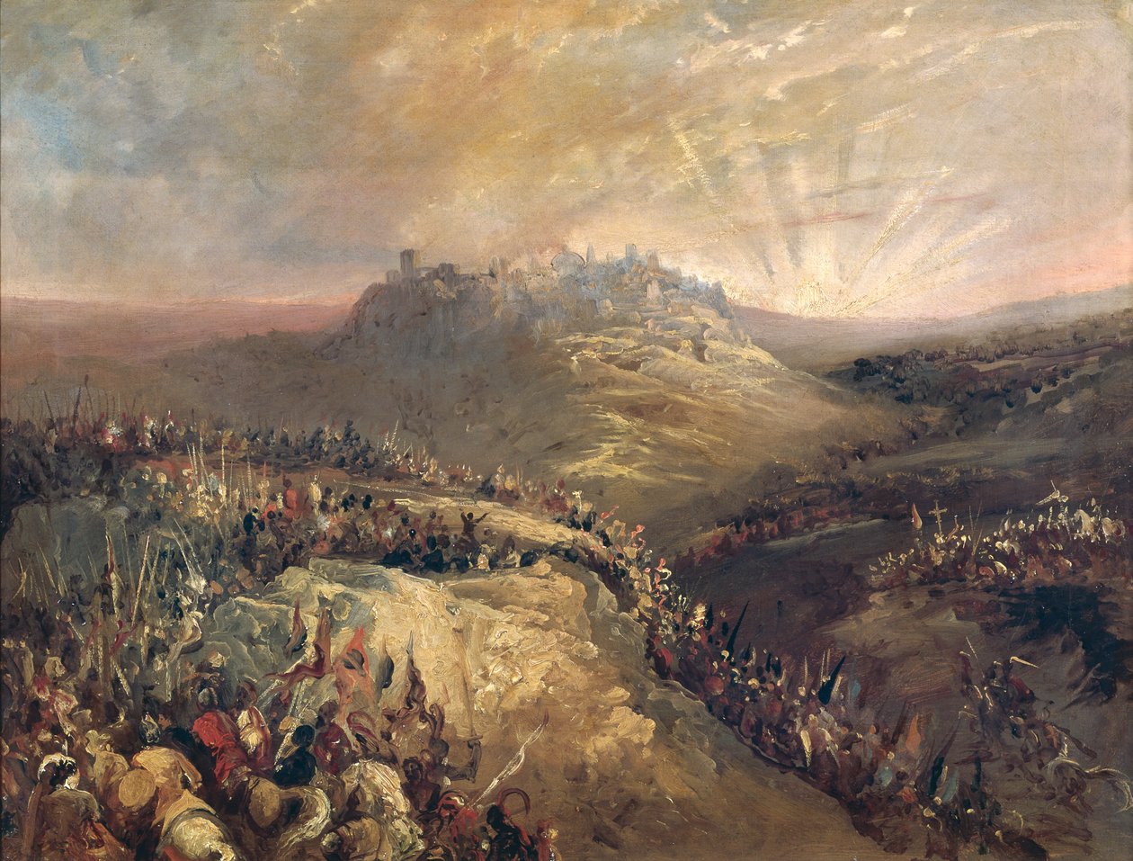 Křižáci před Jeruzalémem od Eugenio Lucas Velázquez