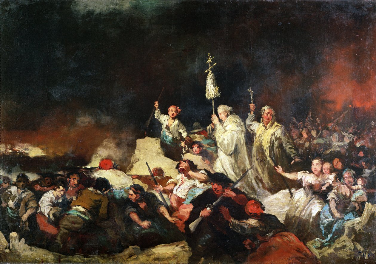Obléhání Saragossy od Eugenio Lucas y Padilla