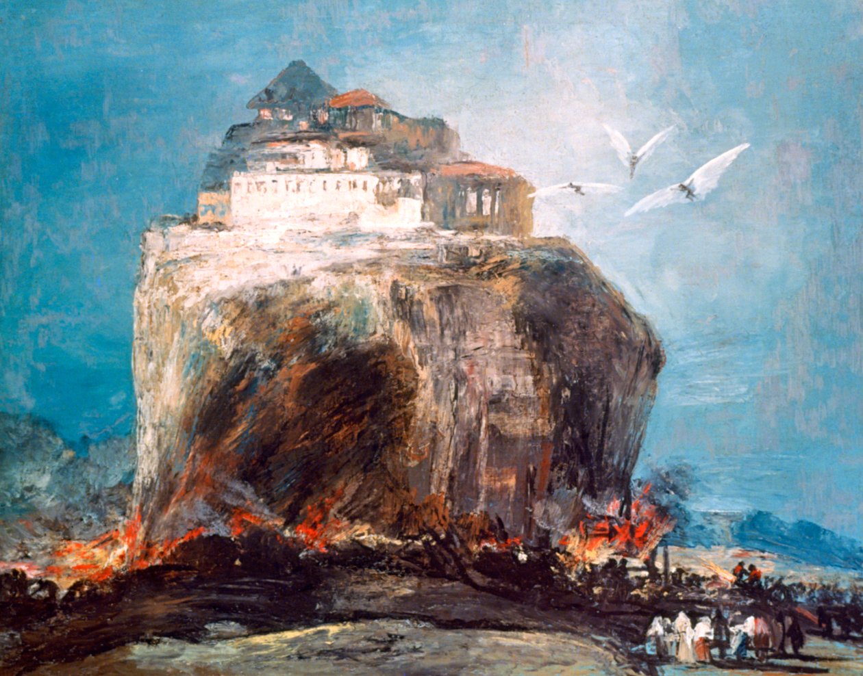 Město na skále, c1878-1918 od Eugenio Lucas Villamil