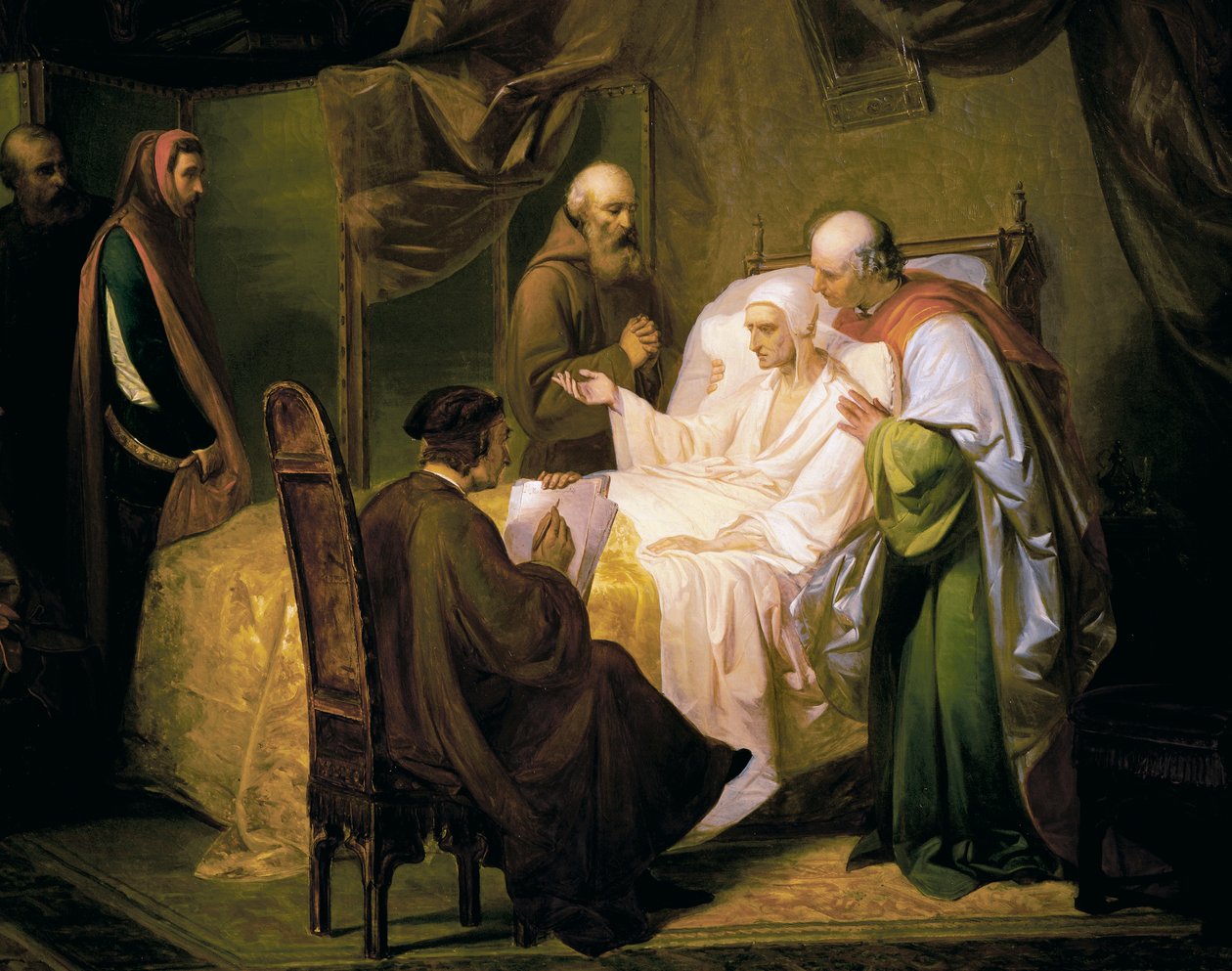 Dante Alighieri (1265-1321) na smrtelné posteli od Eugenio Moretti Larese
