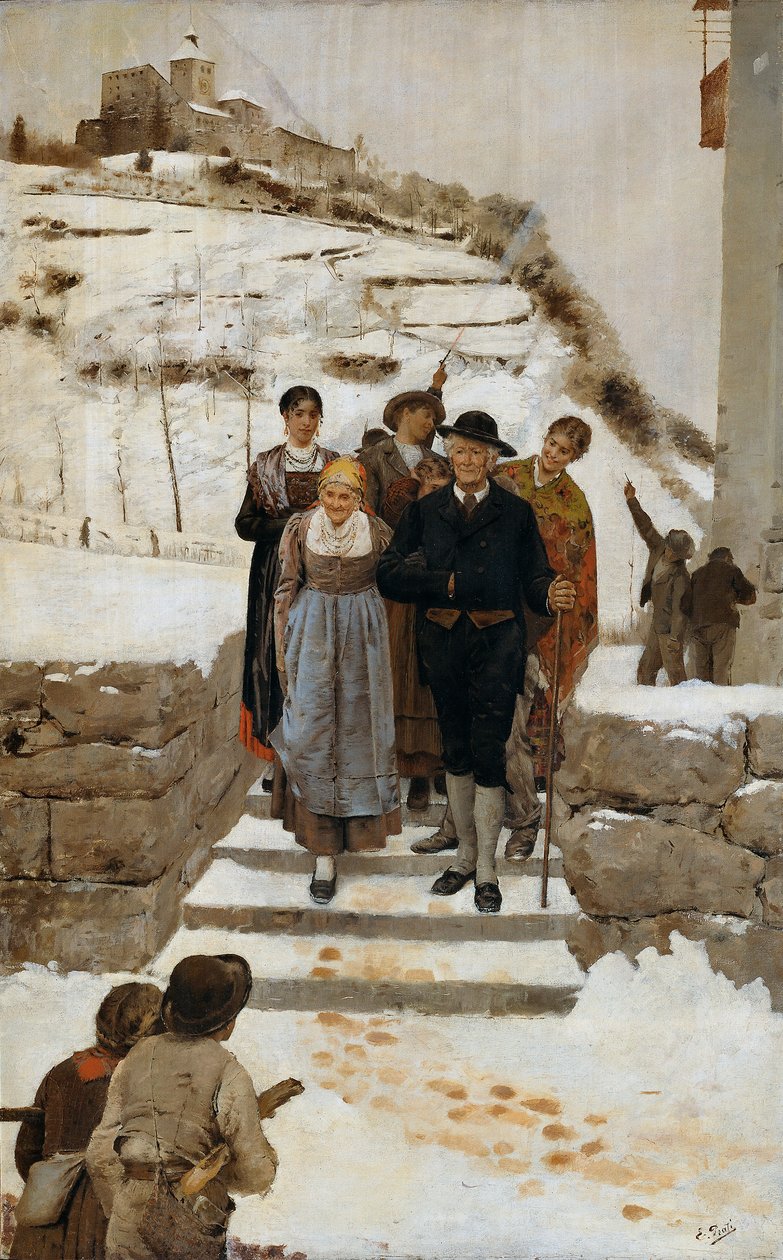 Zlatá svatba v Jižním Tyrolsku od Eugenio Prati