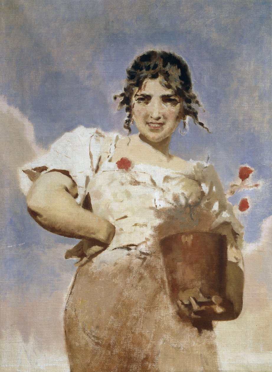 Květinářství (La Fioraia) (olej na plátně) od Eugenio Prati