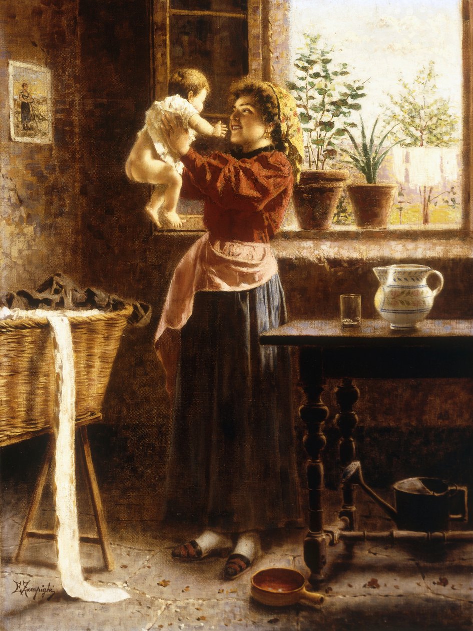 Tender Moment (olej na plátně) od Eugenio Zampighi