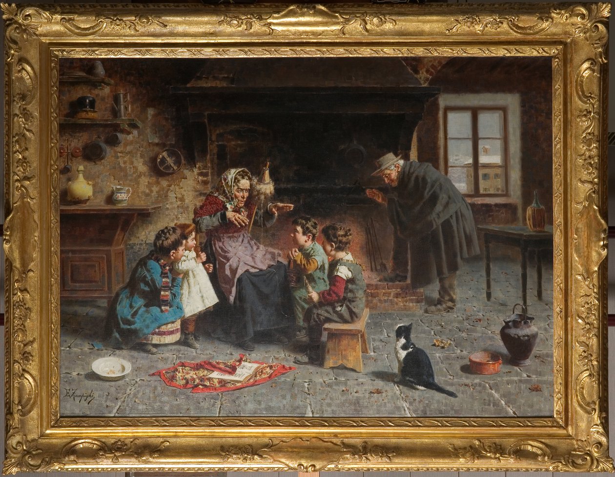 U babičky (olej na plátně) od Eugenio Zampighi
