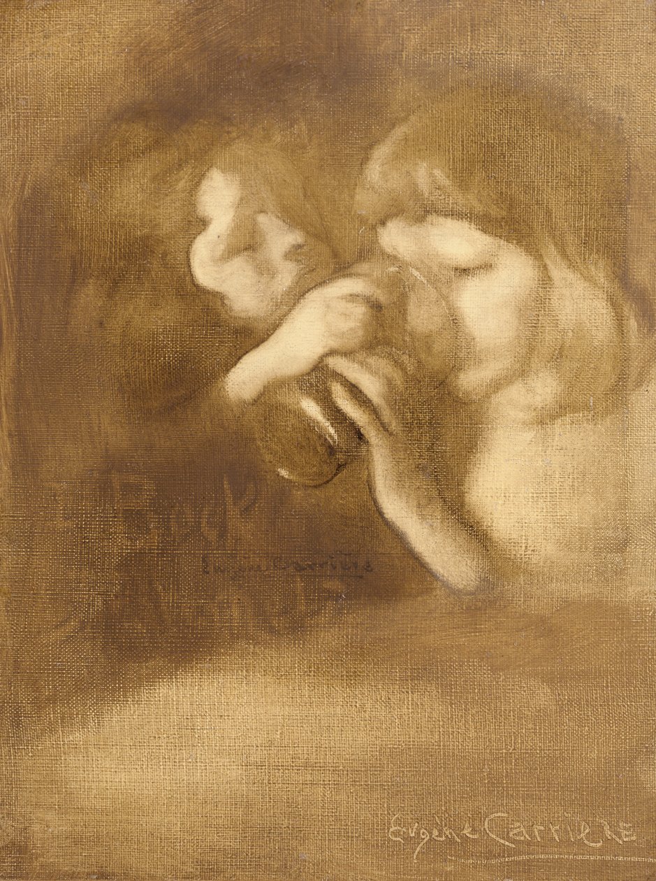 Sklenice piva v kavárně Vernet od Eugène Carrière