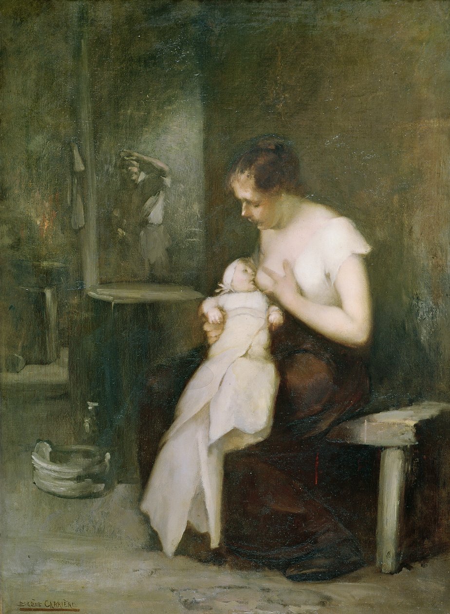 Mladá matka, studie pro obraz pro Salon z roku 1879 od Eugène Carrière