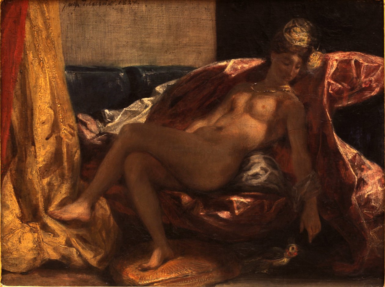 Žena s papouškem od Ferdinand Victor Eugene Delacroix