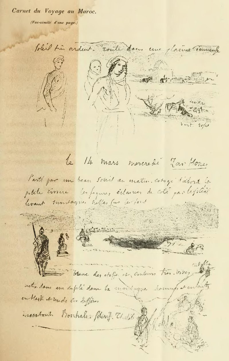 stránka z Delacroixova deníku od Ferdinand Victor Eugene Delacroix