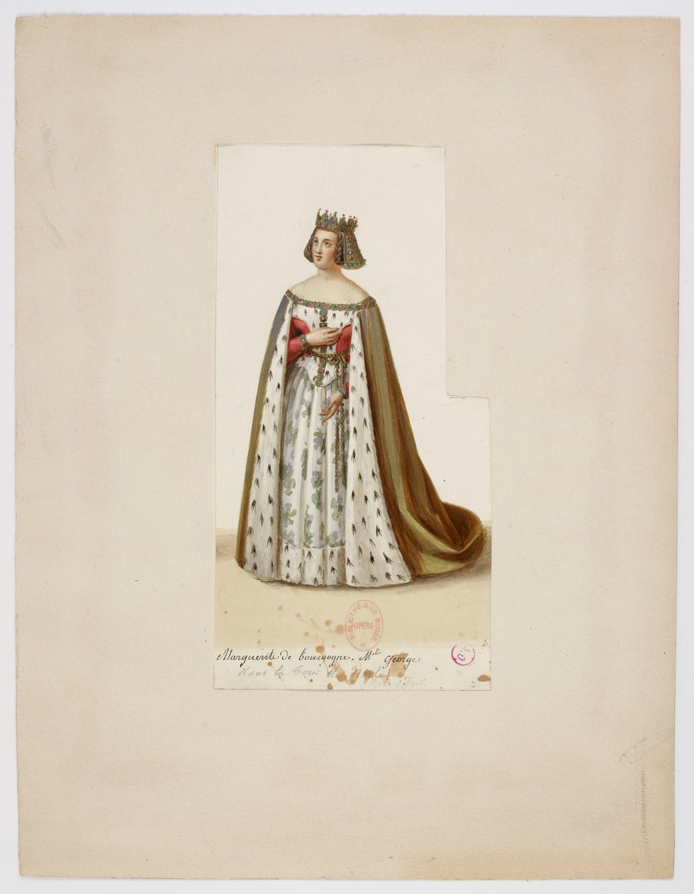 Kostým Mlle George jako Marguerite de Bourgogne (La Tour de Nesle, 1832) 2 od Eugène Du Faget