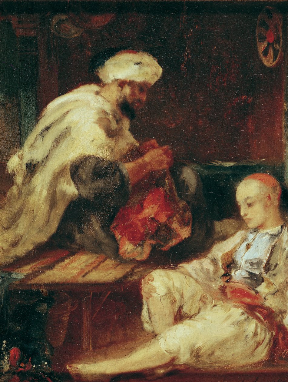 Interiér dílny arabského krejčího od Eugène Fromentin