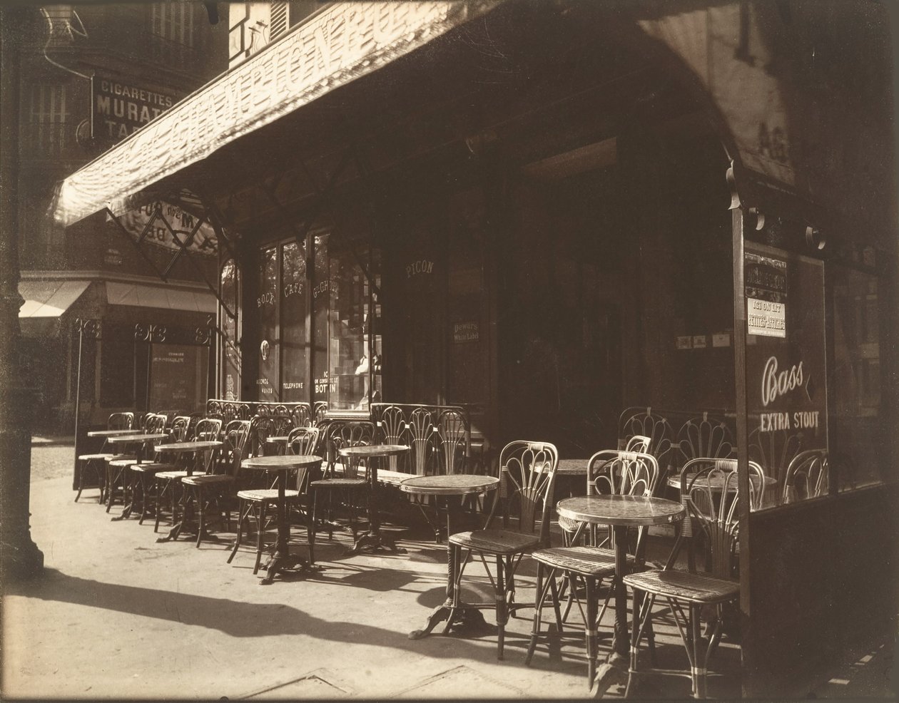 Kavárna, Avenue de la Grande-Armee, 1924-1925. od Eugène Atget