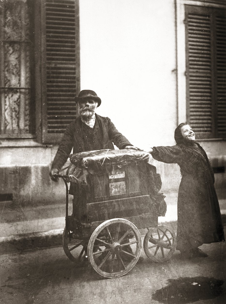 Varhanní hráč, cca 1898-99 (želatinový stříbrný tisk) od Eugène Atget