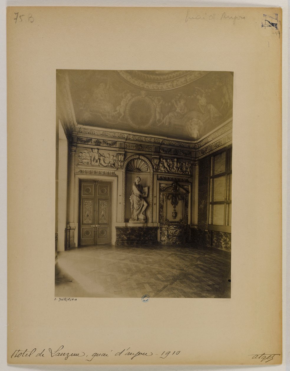Obývací pokoj, interiér, hotel Lauzun od Eugène Atget