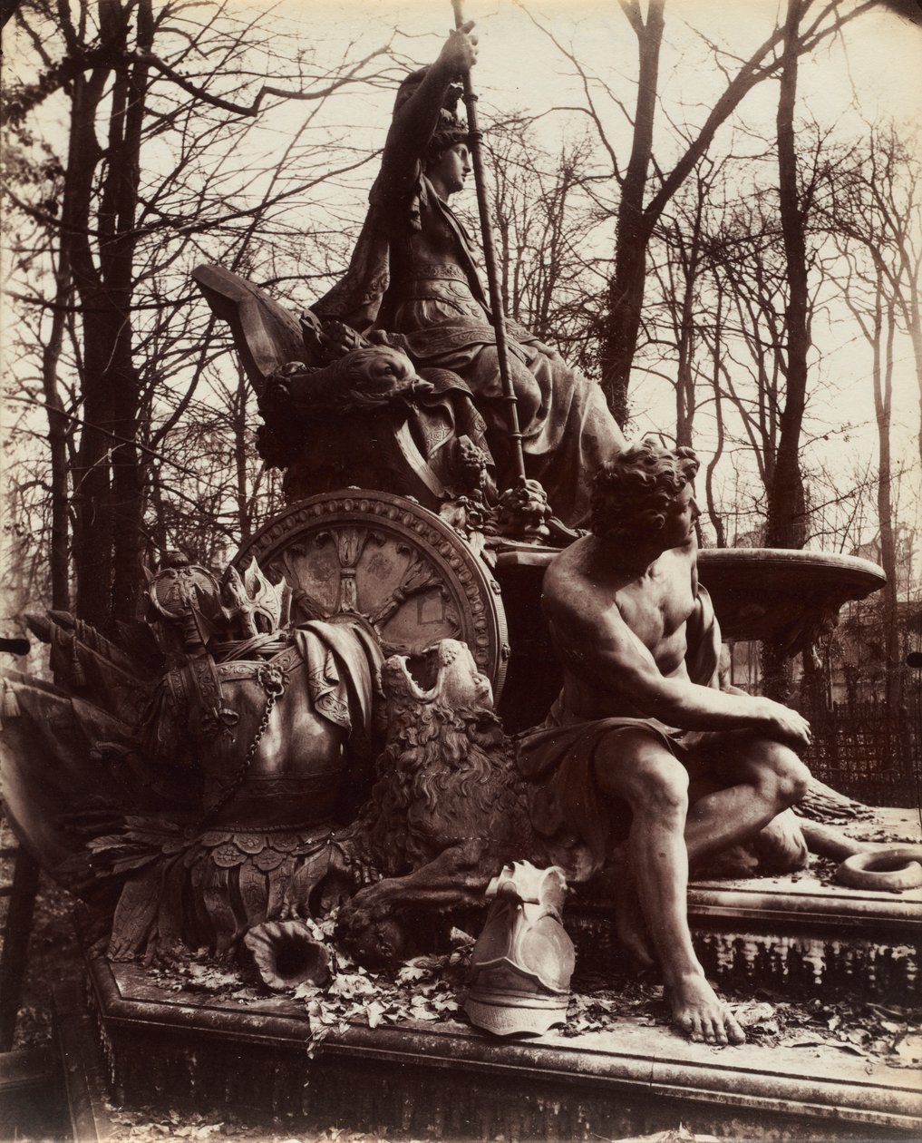 Versailles, Fontána vítězné Francie, 1904. od Eugène Atget