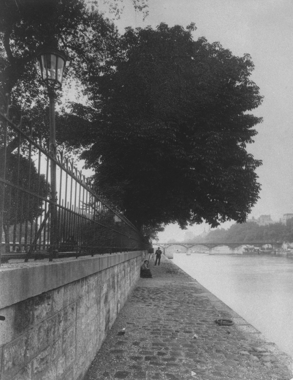 Pohled na Pont des Arts z Terre-Plein Pont Neuf, 1911 od Eugène Atget