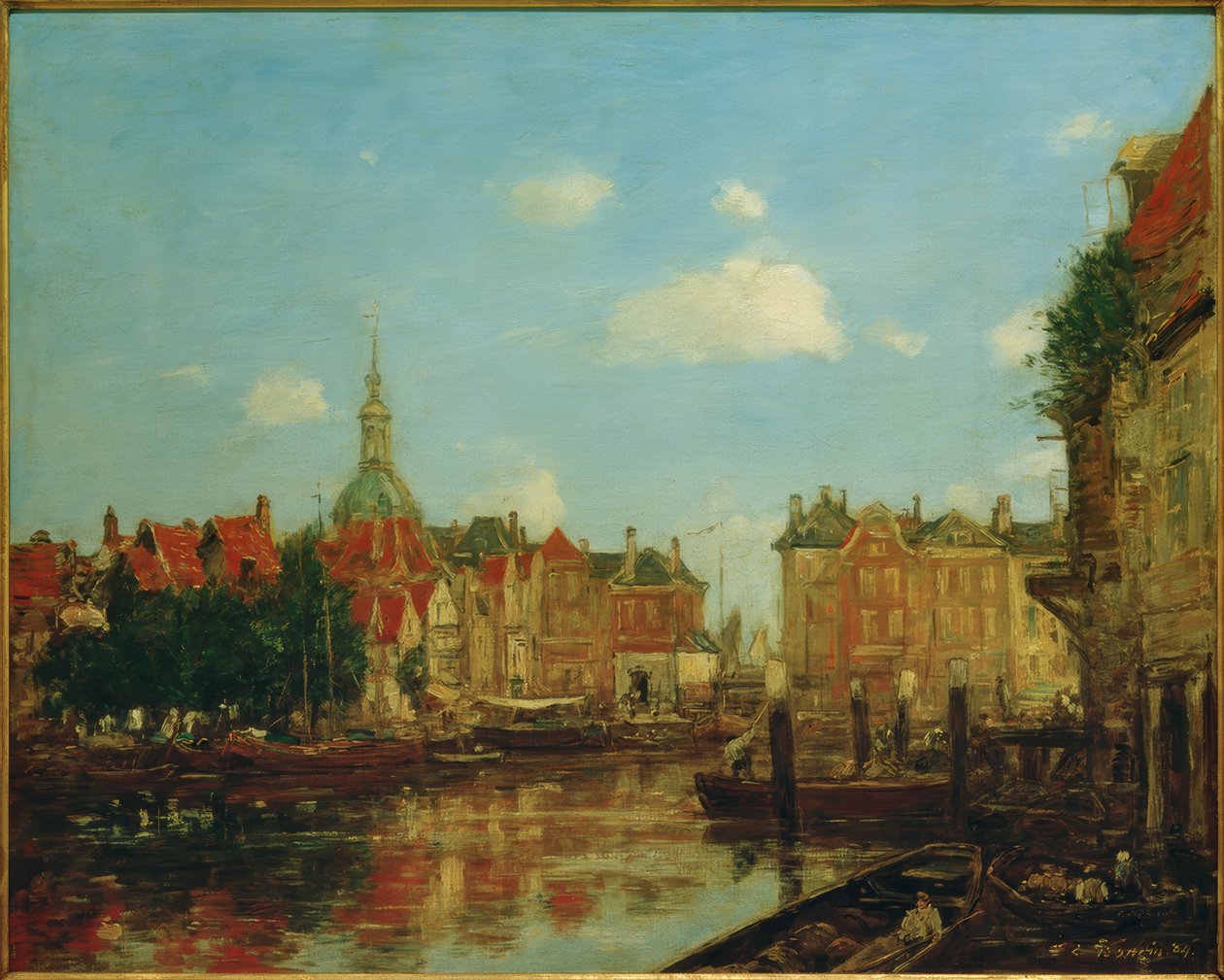 Pohled na Dordrecht od Eugene Louis Boudin