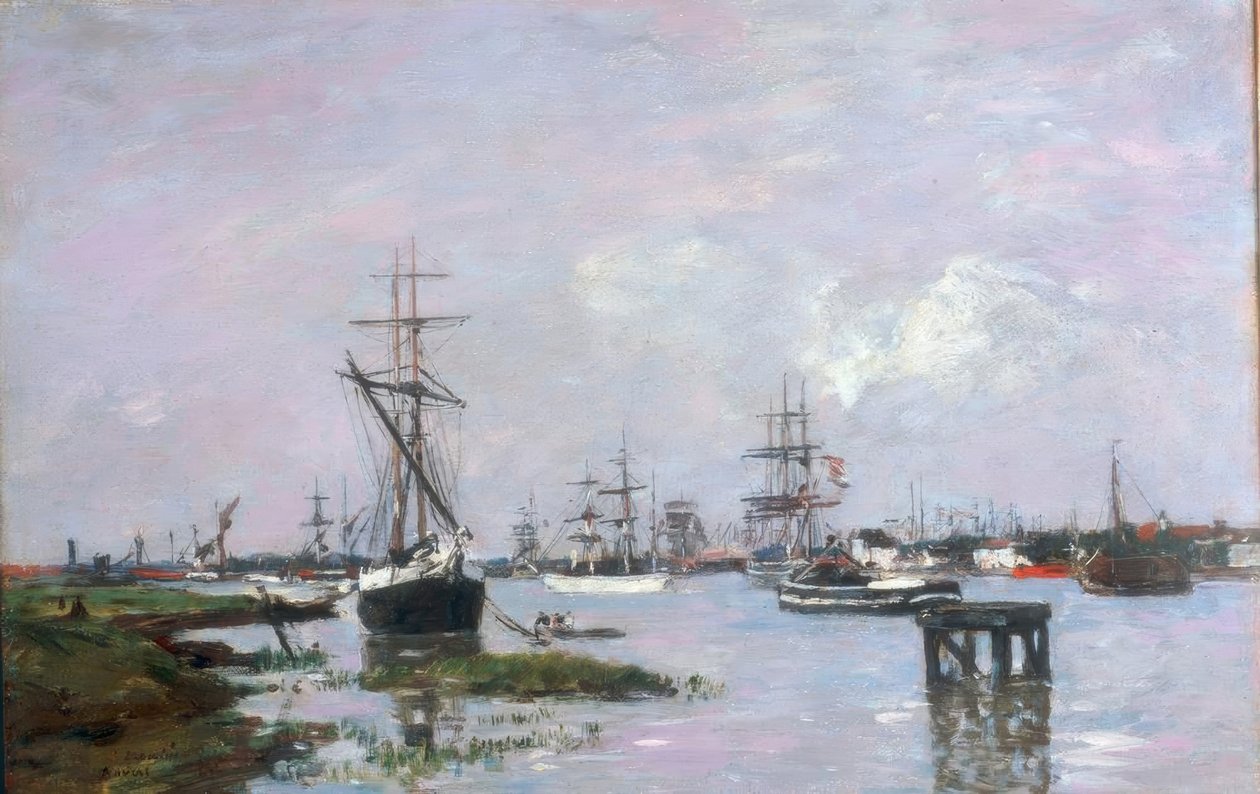 Antverpy, přístav od Eugene Louis Boudin