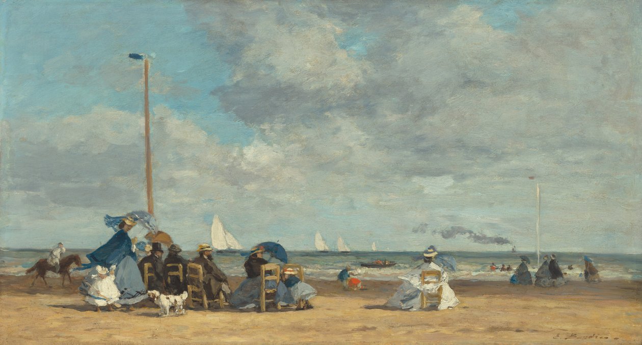 Pláž v Trouville od Eugène Boudin