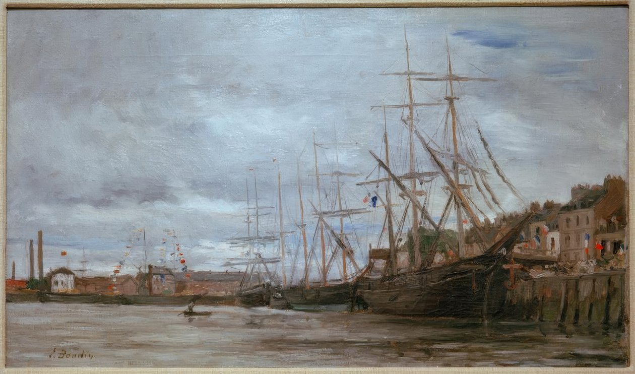 Přístav s plachetnicemi od Eugene Louis Boudin