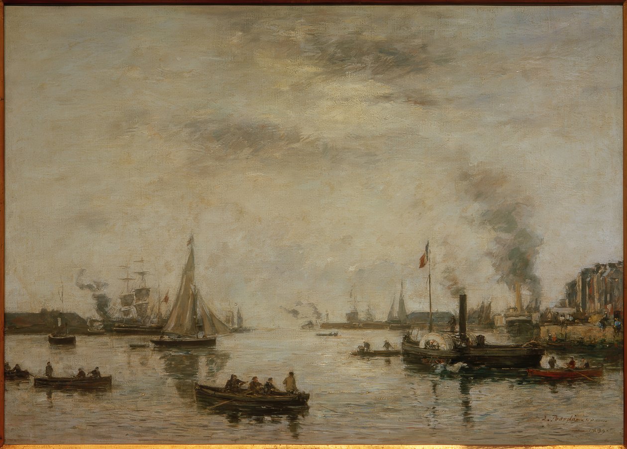 Le Havre, výhled na přístav od Eugene Louis Boudin