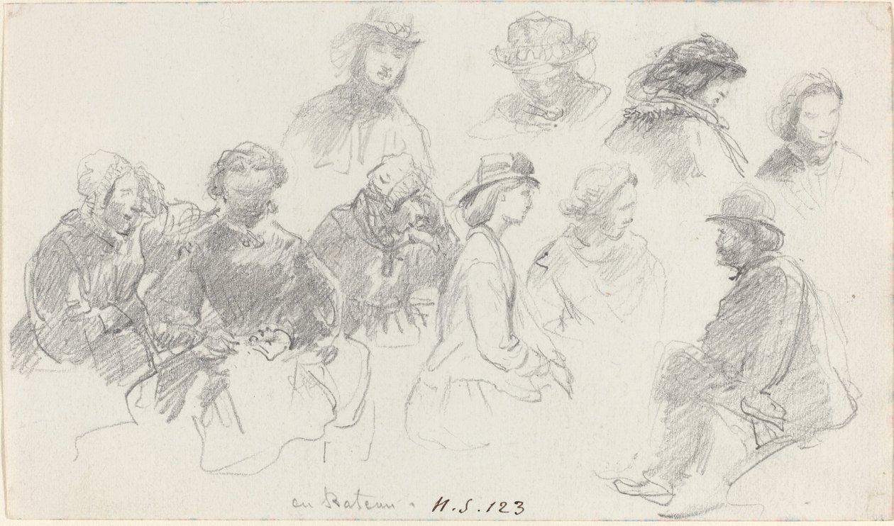 Cestující na palubě od Eugène Boudin