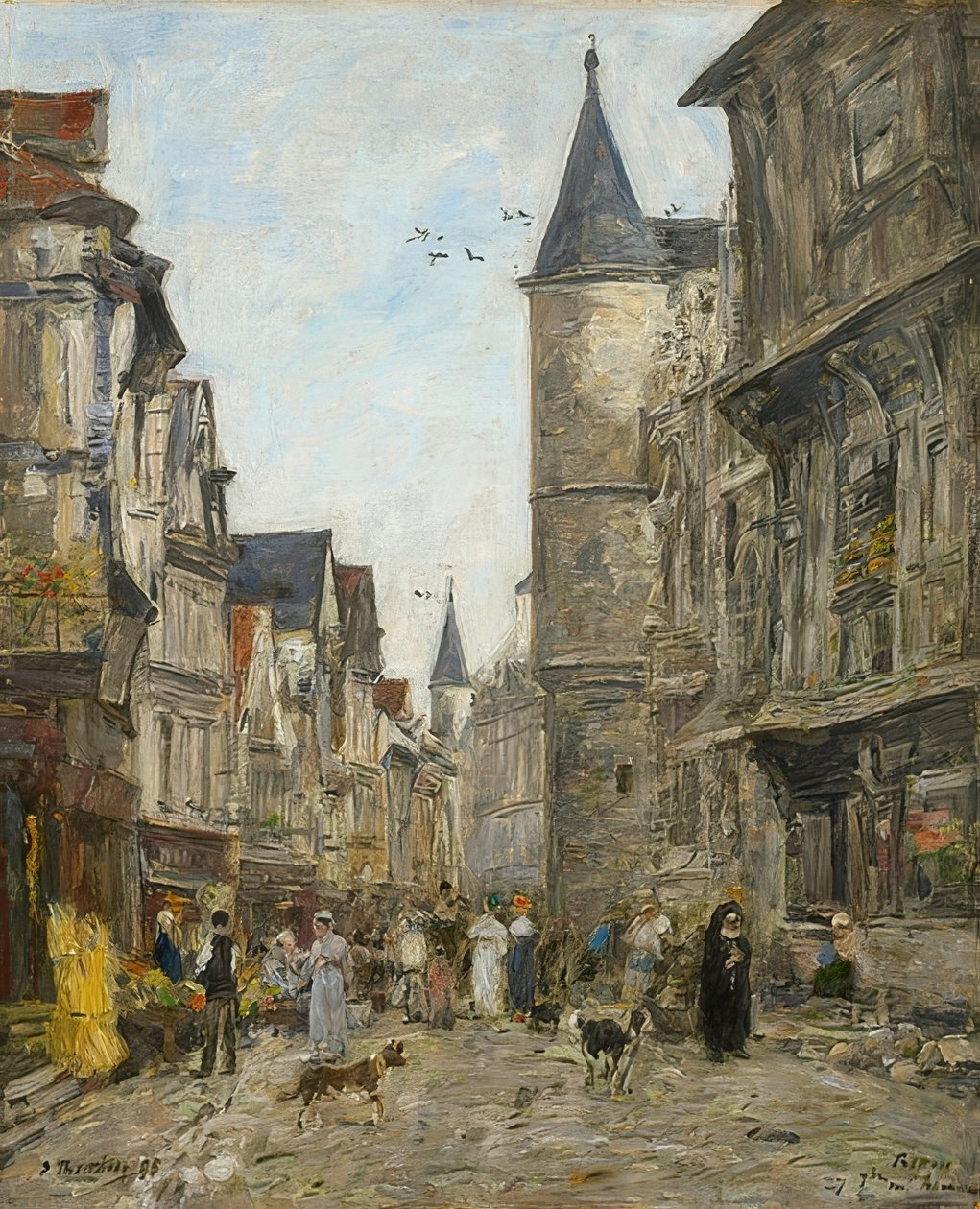 Rue Saint-Romain, Rouen. 1895 od Eugene Louis Boudin