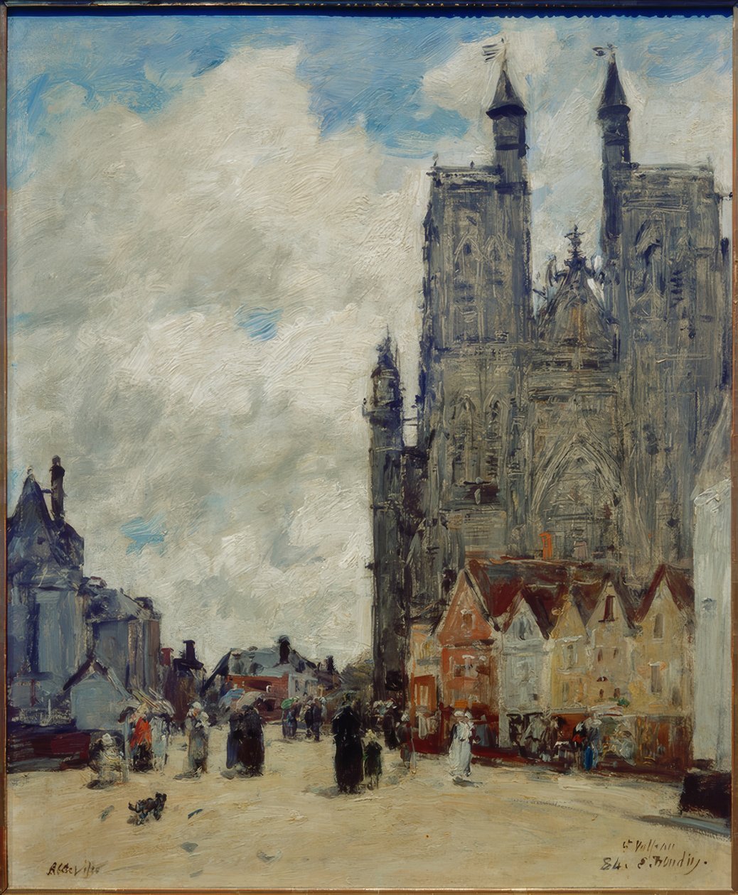 Ulice Saint-Vulfran a kostel od Eugene Louis Boudin