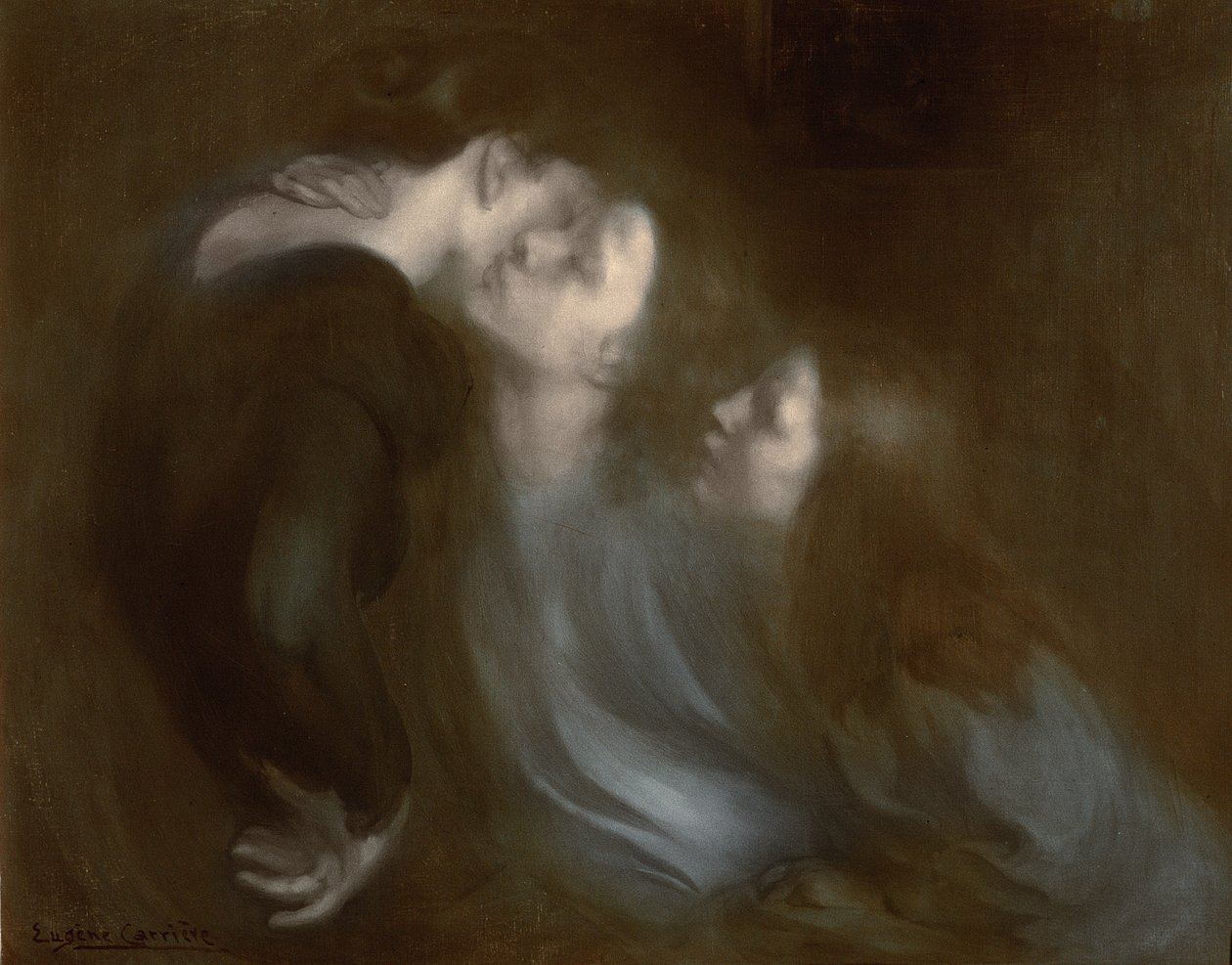 Polibek její matky, 1890 od Eugène Carrière