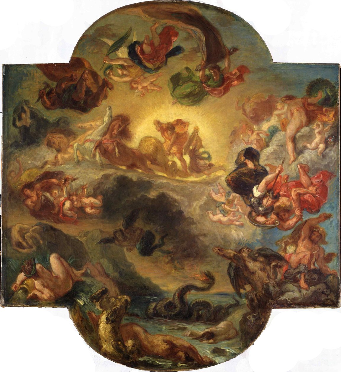 Apollo Vanquishing the Serpent Python, c. 1853. od Ferdinand Victor Eugene Delacroix