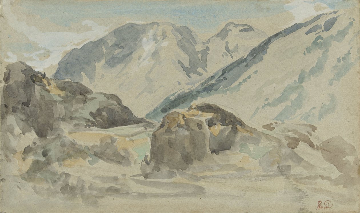 horská krajina od Eugène Delacroix