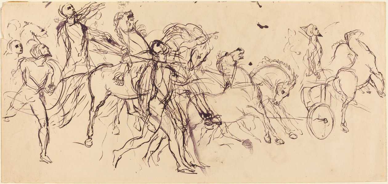 Vozatajové (na zadní a zadní stranu) od Eugène Delacroix