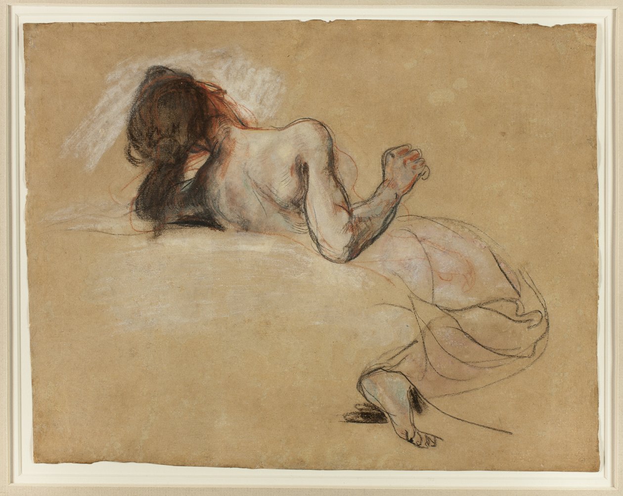 Krčící se žena od Eugène Delacroix