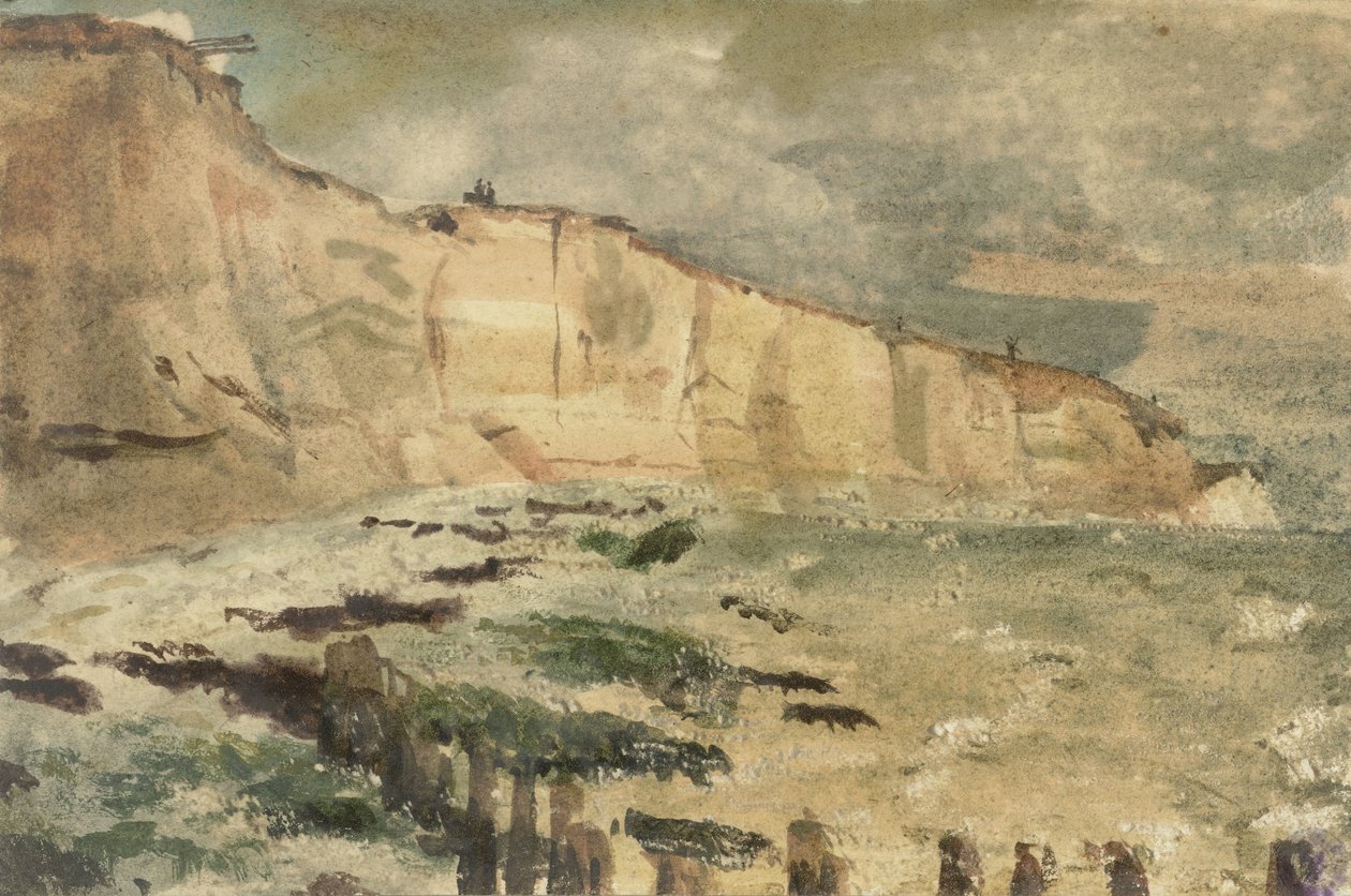 Křídové útesy v Dieppe Pohledy v Dieppe a okolí, z let 1852-1855 (název série) od Eugène Delacroix