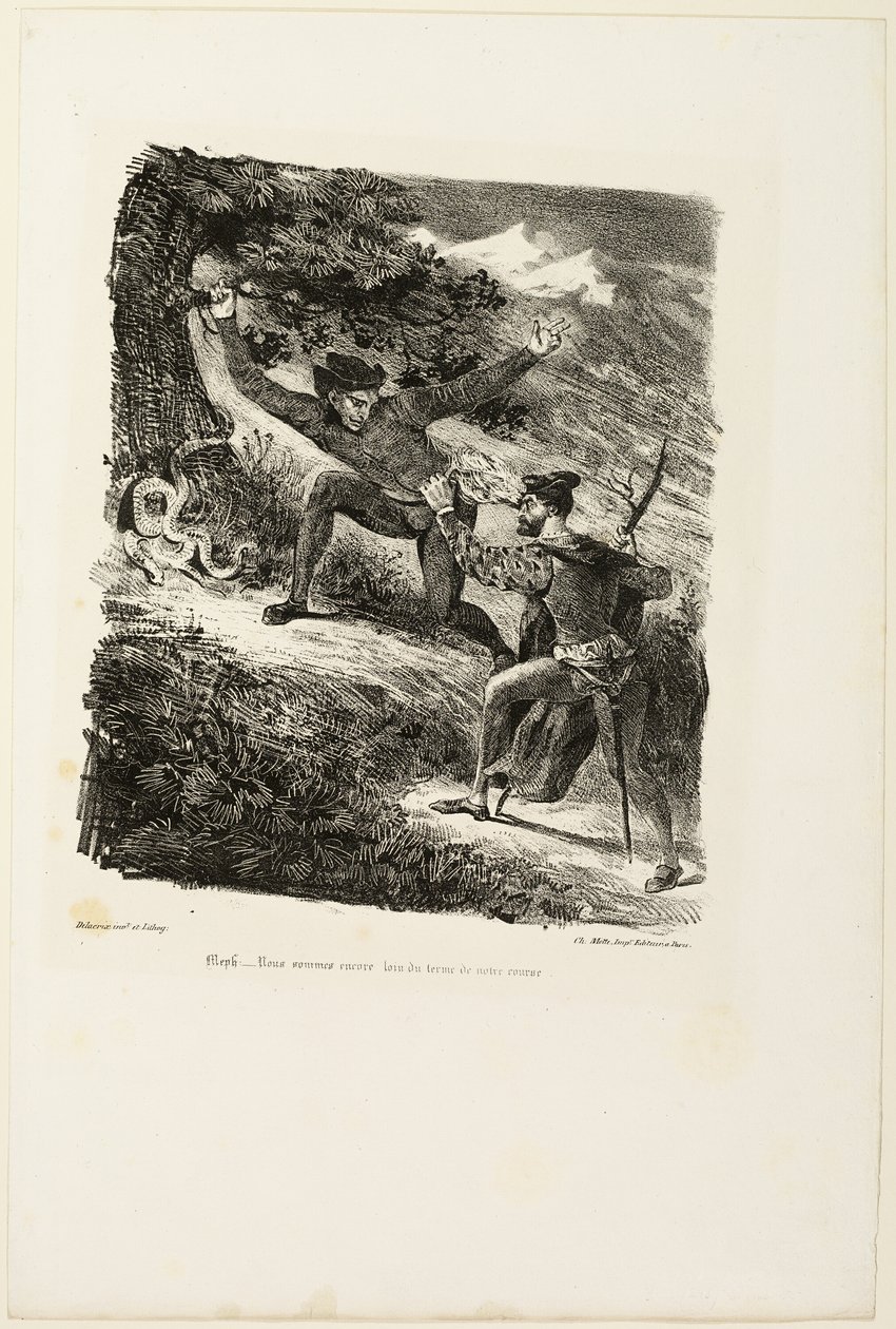 Faust a Mefistofeles v pohoří Harz, od Fausta od Eugène Delacroix