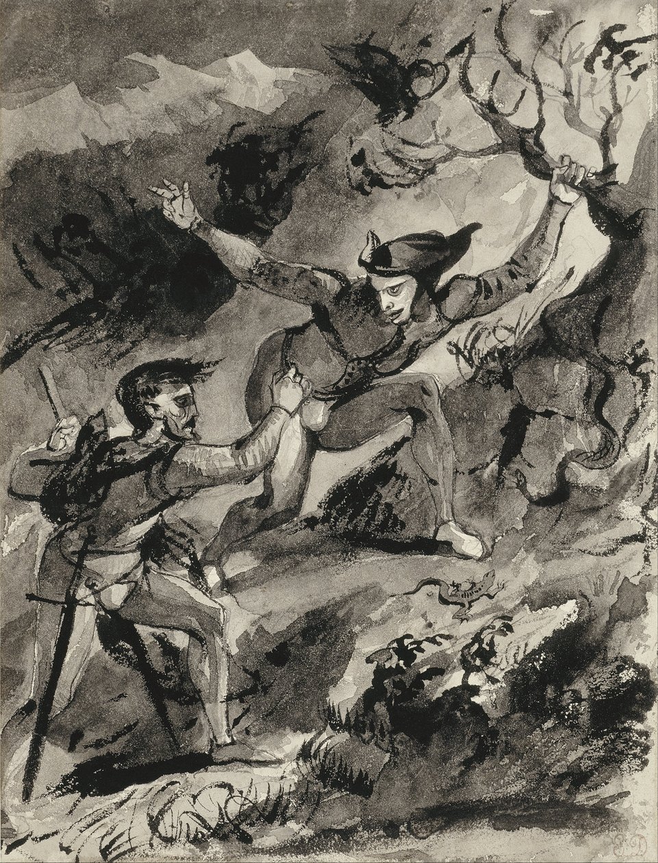 Faust a Mefistofeles na Blocksbergu od Ferdinand Victor Eugene Delacroix